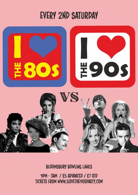 I love the 80s/90s/00s - Sat 20th July 2024 | Bloomsbury Lanes